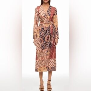 MISA LA Eliza Wrap Midi Dress